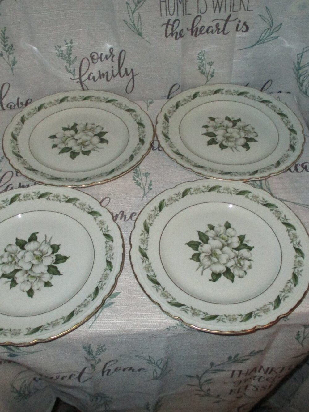 4 - Vogue Fine China Salad or Dessert plates Gardenia or Magnolia
